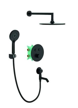 Встраиваемая душевая система с термостатом koer kb-67012-05 (цвет черный) (kr4729)