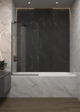 Стеклянная перегородка//штора для ванной margo (стекло толщиной 8 мм.)