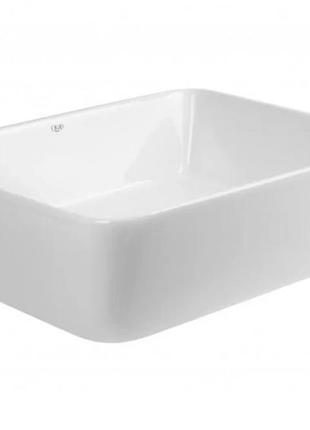 Умывальник накладной на тумбу для ванной 485мм x 375мм q-tap tern белый прямоугольная qt17112074w