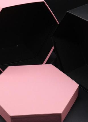 Коробки для квітів з подвійним дном. колір рожевий. 22х20см3 фото