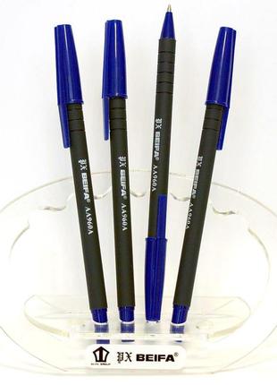Ручка шариковая biefa аа960 прорезиненая синяя