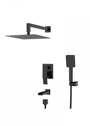 Душевая система со смесителем koer kb-68007-05 водопад встраиваемая черный (kr3467)