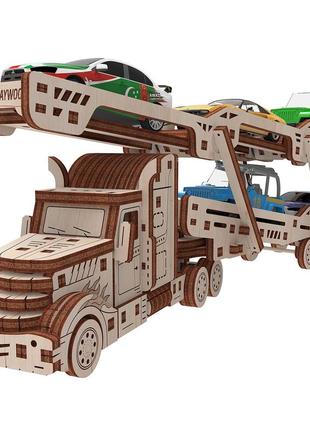 Автовоз механічна дерев'яна 3d-модель