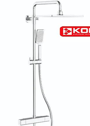Душевая система с термостатом koer kb-53011-01 с верхним душем латунная хром kr4722