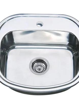 Кухонна мийка з неіржавкої сталі прямокутна zerix 470 мм x 490 мм мікротектура 0,80 мм із сифоном zm0560