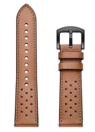 Ремешок 22 мм универсальный кожаный dot для часов коричневый