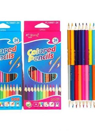 Набір двосторонніх кольорових олівців (12 шт)