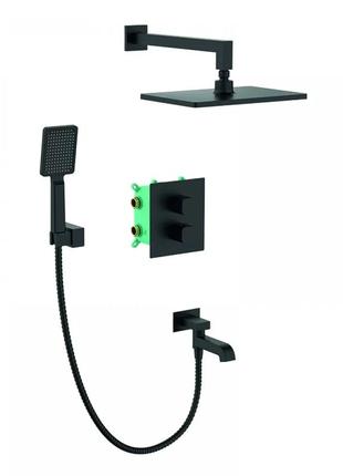 Вбудована душова система з термостатом koer kb-67011-05 (кольор чорний) (kr4727)