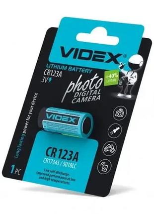 Батарейка литиевая cr123a videx 1pc blister card