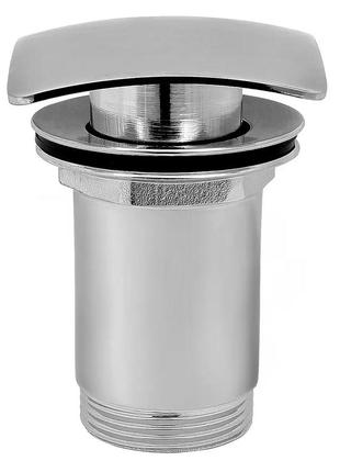Донный клапан нажимной для раковины ferro quadro 68мм с переливом латунь прямоугольный 1 1/4" глянцевый хром