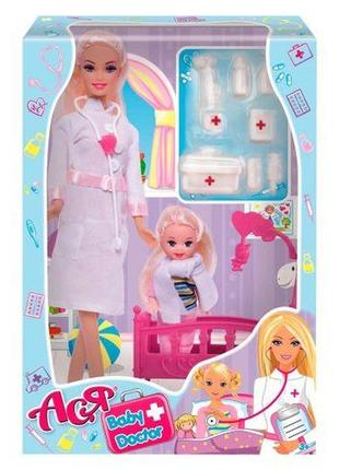 Лялька "ася" з набором лікаря
