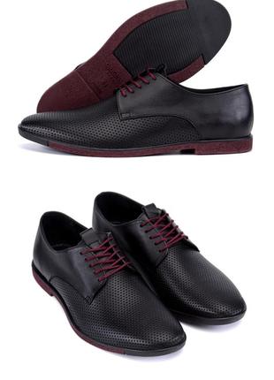 Чоловічі шкіряні літні черевики vankristi classic black чорні з натуральної шкіри *п 500 чк*