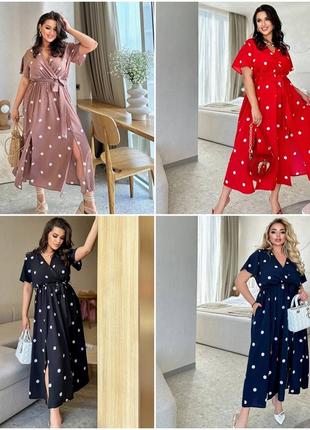 Сукня софт із принтом короткими рукавами довжини міді розміри батал