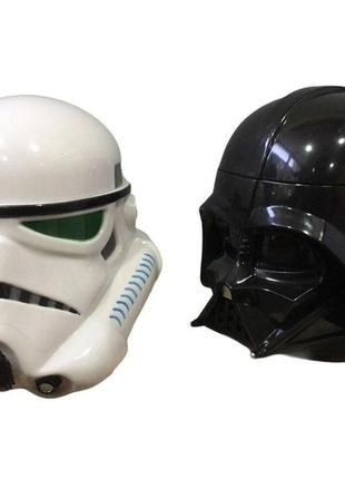 Подарунковий набір кухоль чашка бокал 3d кришкою star wars дарт вейдер і штурмовик 3d
