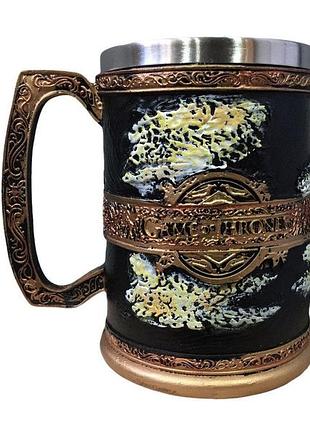 Кухоль чашка келих гра престолів сім королівств winter is coming game of thrones 3d неіржавка сталь