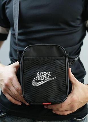 Мужская спортивная барсетка через плечо найк nike черная сумка