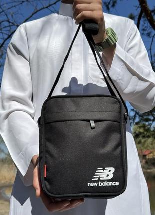 Чоловіча спортивна барсетка чорна сумка через плече new balance