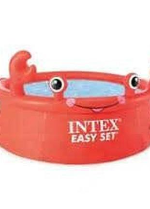 Intex басейн надувний 26100 np (2) crab easy set, у коробці