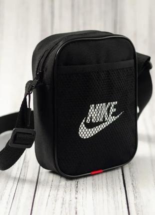 Мужская спортивная барсетка nike черная сумка через плечо найк nike