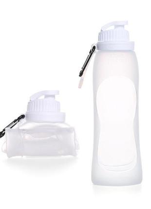 Бутылочка для воды 500 мл. складная силиконовая
