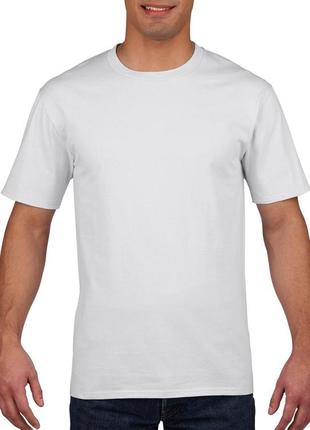 Белая футболка premium cotton 185, gildan. в наличии цвета и размеры. разм
