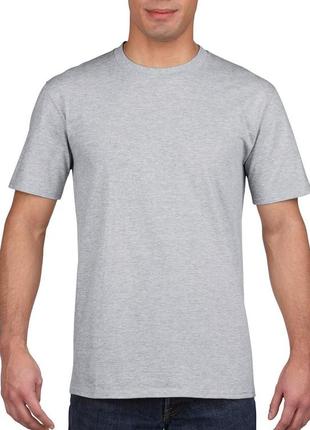 Серая футболка premium cotton 185, gildan. в наличии цвета и размеры. разм