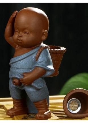 Чайна іграшка, що пише хлопчик синій, фігурка чайна, фігурка для чайної церемонії