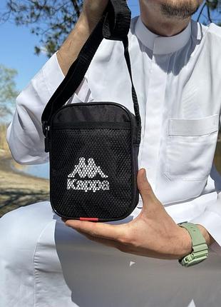 Мужская через плечо каппа kappa черная cумка спортивная барсетка