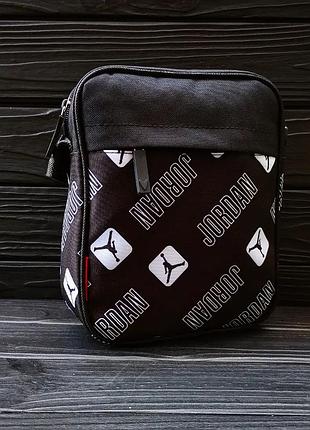 Чоловіча спортивна барсетка чорна сумка через плече jordan джордан