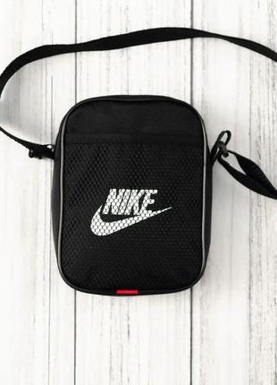 Барсетка  через плече найк nike nike чорна сумка чоловіча спортивна