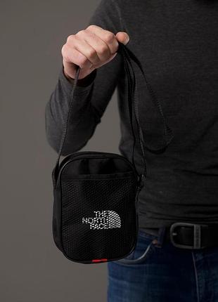 Барсетка  через плече the north face tnf  чорна сумка чоловіча спортивна