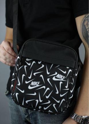 Чоловіча спортивна барсетка nike чорна сумка через плече найк nike