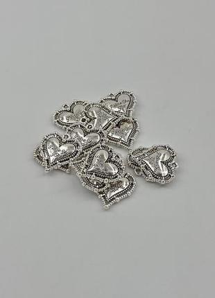 Кулон "сердце". цвет "античное серебро". 21х20мм3 фото