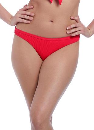 Купальные красные плавки бразилиано в рубчик freya