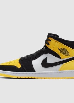 Jordan 1 mid yellow toe black