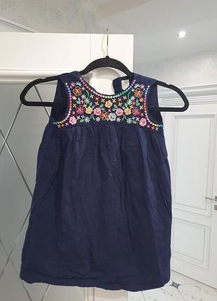 Красивое муслиновое платье gap вышиванка