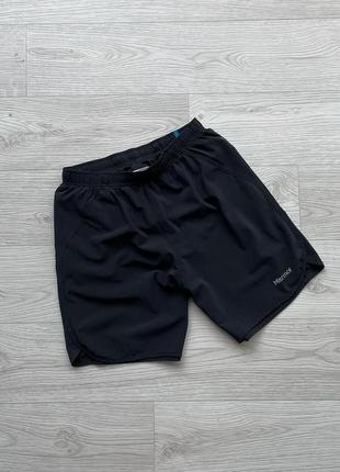 Спортивные шорты. с подкладкой marmot interval training shorts black/blue
