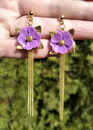 Ніжні сережки ручної роботи із полімерної глини