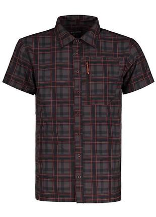 Тренінгова сорочка icepeak belleview short sleeve checked shirt black/grey/red