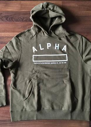Alpha industries alpha property hoodie olive s, m, l, xl