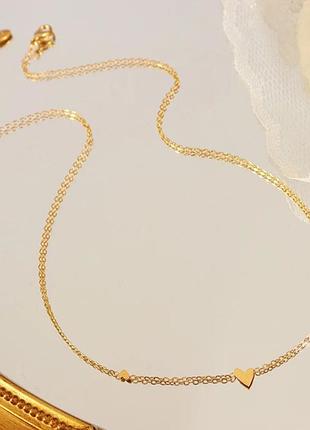 Подвеска 40см нержавеющая сталь чокер с сердечками минималистичная подвеска цепочка с...