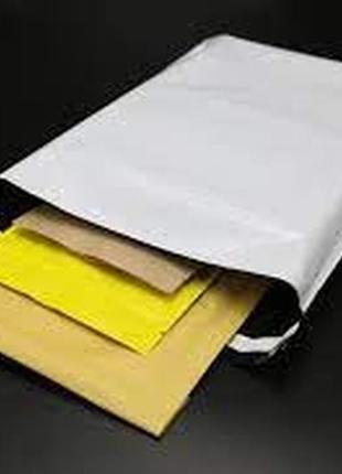 Пакет поштовий з клейовим клапаном кур'єрський білий а5 19х24+4 см. 50 шт/уп. кур'єр-пакет для відправок без6 фото