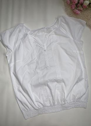 Біла бавовняна блузка1 фото