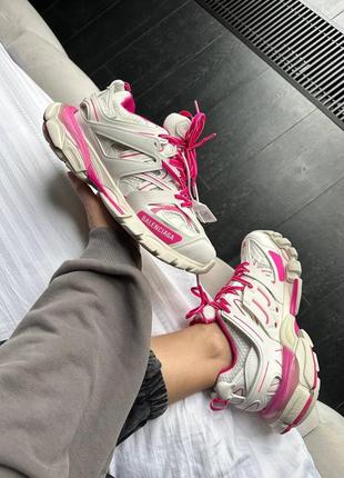 Женские кроссовки "balenciaga" track white/pink