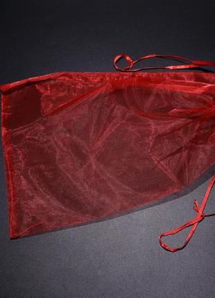 Подарочные ювелирные мешочки из органзы однотонные цвет красный. 20х30см