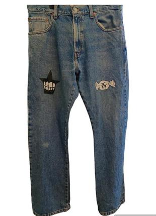 Кастомные джинсы levi's 517 x toxic sk8 grunge punk