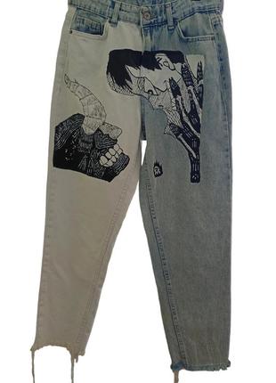 Кастомные джинсы женские shinra kusakabe с fireforce