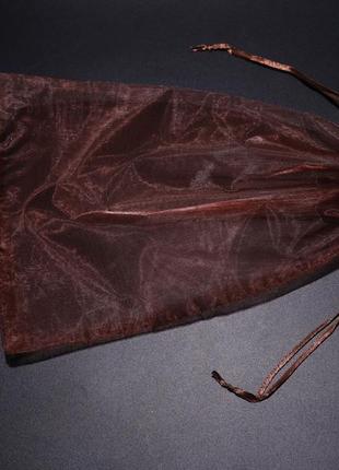 Подарочные ювелирные мешочки из органзы однотонные цвет коричневый. 20х30см