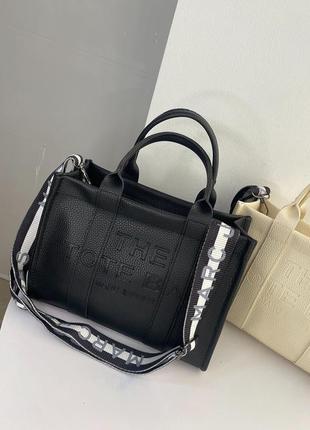 Шоппер, тоут бед, сумка женская черная