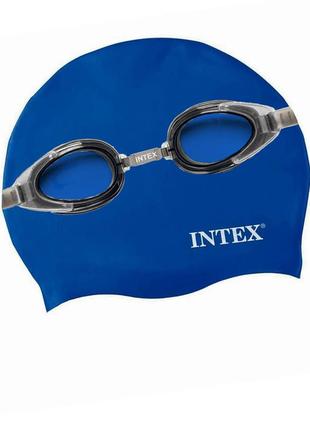 Набір 2 в 1 для плавання intex 55649 (окуляри: універсальні 55685, обхват голови ≈ 52-65 см, шапочка 55991)